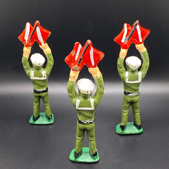 Vintage Barclay Manoil Cast Iron Toy Soldiers Lot of 10 WWII Pre-1970’s - Picture 10 of 13